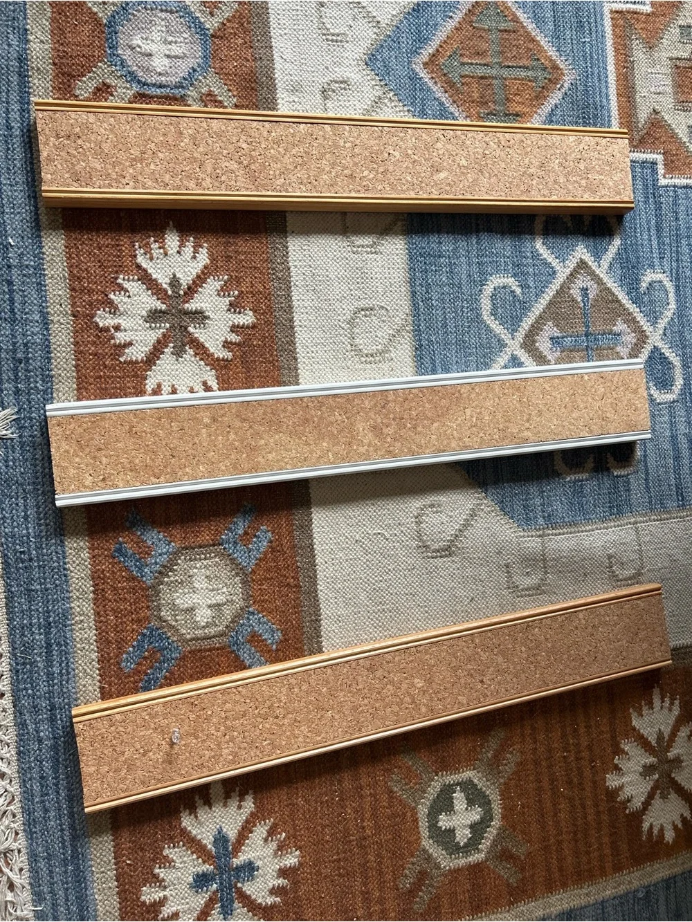 Land Of Nod Cork board Wall Strips Hooks Rare find set lot 3
